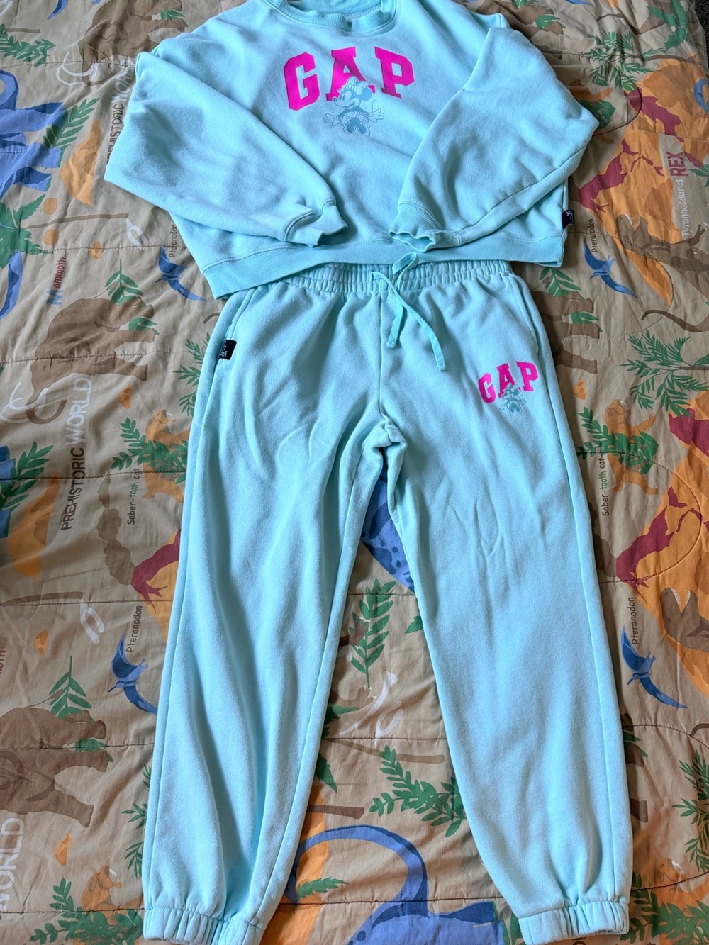 GAP Kids Aqua Fleece with Hot Pink Logo